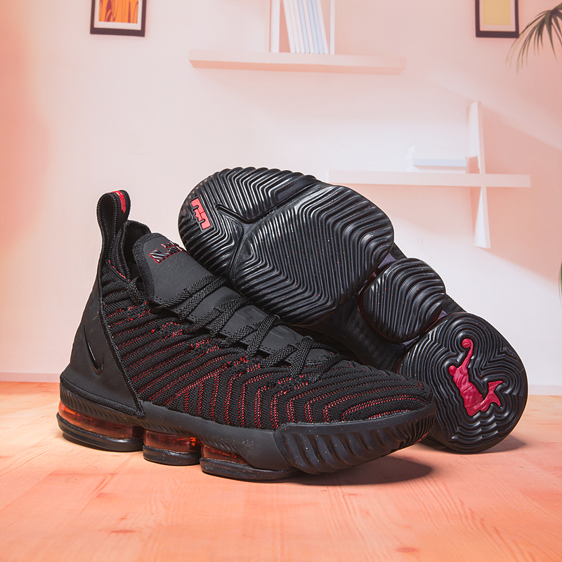 Women Nike Lebron 16 Black Red Shoes